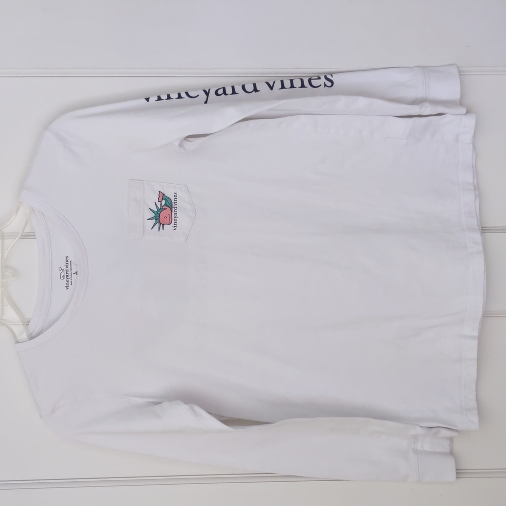 Girl's L (14) Vineyard Vines LS Liberty Whale Tee